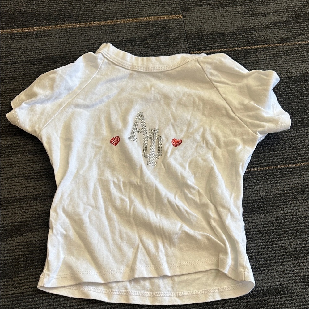 White Kids Shirt with Heart Accents